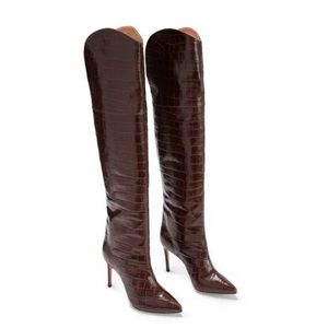 Schutz Julyanne thigh high boots brown